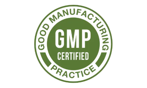 Good Manufacturing Practice (GMP) certification icon ensuring consistent pharmaceutical-grade quality and rigorous testing protocols for every batch.